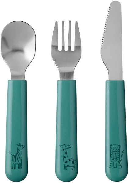 Mepal Kinder-besteckset Mio 3-teilig - Deep Turquoise 1 Mepal Kinder-besteckset Mio 3-teilig - Deep Turquoise