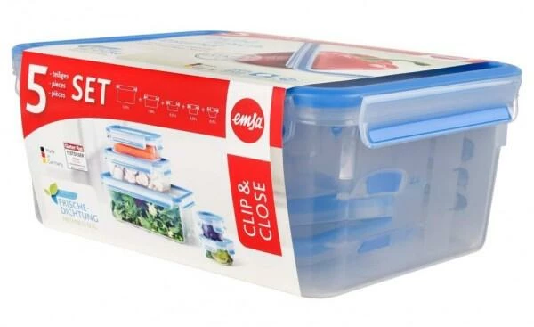 Emsa Frischhaltedosen Set Clip & Close klein, 5-teilig Emsa Frischhaltedosen Set Clip & Close Klein, 5-teilig -la rochere shop 303383 neu 2 l