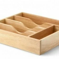 Continenta Besteckkasten Aus Gummibaumholz