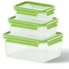 Emsa Frischhaltedosen Clip & Close, 3-teilig 0,55l/1,0l/2,3l In Hellgrün