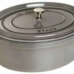 Staub Cocotte Oval Aus Gusseisen In Graphitgrau 27 Cm / 3,2 Liter