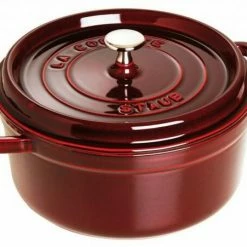 Staub Cocotte Rund Aus Gusseisen In Grenadine 22, 20 Cm/ 10 Cm/ 2,6 Liter