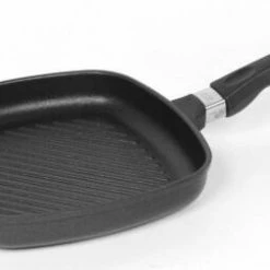 AMT Gastroguss AMT Eckpfanne Flach Aus Aluguss Mit Grillstreifen Für Induktion 20 X 20 Cm