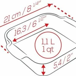 Appolia Auflaufform Quadratisch In Schiefergrau 21 Cm / 1,1 Liter -la rochere shop APPOLIA DIMENSIONS Carre 21 3 1