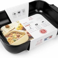 Appolia Auflaufform Rechteckig In Satin-schwarz 32 Cm / 2,7 Liter -la rochere shop Appolia plat rectangulaire noir black satin 36 cm 61494 packaging 2