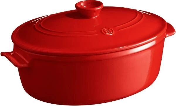 Emile Henry Schmortopf Oval In Granatapfel 31 Cm / 6 Liter 1 Emile Henry Schmortopf Oval In Granatapfel 31 Cm / 6 Liter