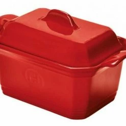 Emile Henry Foie Gras Terrine Mit Presse In Granatapfel 1,2 Liter / 20 X 15 Cm