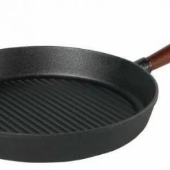 Skeppshult Grillpfanne Rund Mit Holzgriff 22 Cm / 18,7 Cm