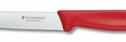 Victorinox Tomaten- Und Wurstmesser Mit Wellenschliff, Gerader Griff, 11 Cm, Rot