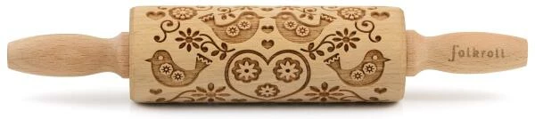 Folkroll Teigrolle Folk Tauben Groß, 43 Cm 2 Folkroll Teigrolle Folk Tauben Groß, 43 Cm – Bild 2