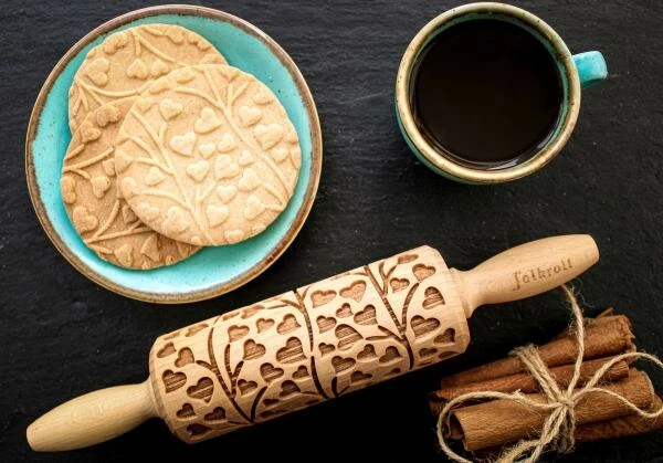 Folkroll Teigrolle Folk Tauben Groß, 43 Cm 3 Folkroll Teigrolle Folk Tauben Groß, 43 Cm – Bild 3