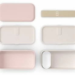 Monbento MB Original Bento-Box, Rosa Natural 8 Monbento MB Original Bento-Box, Rosa Natural -la rochere shop mbo naturalpink exploded 1