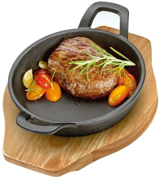 Küchenprofi Servierpfanne Mit Holzbrett 2 Küchenprofi Servierpfanne Mit Holzbrett – Bild 2